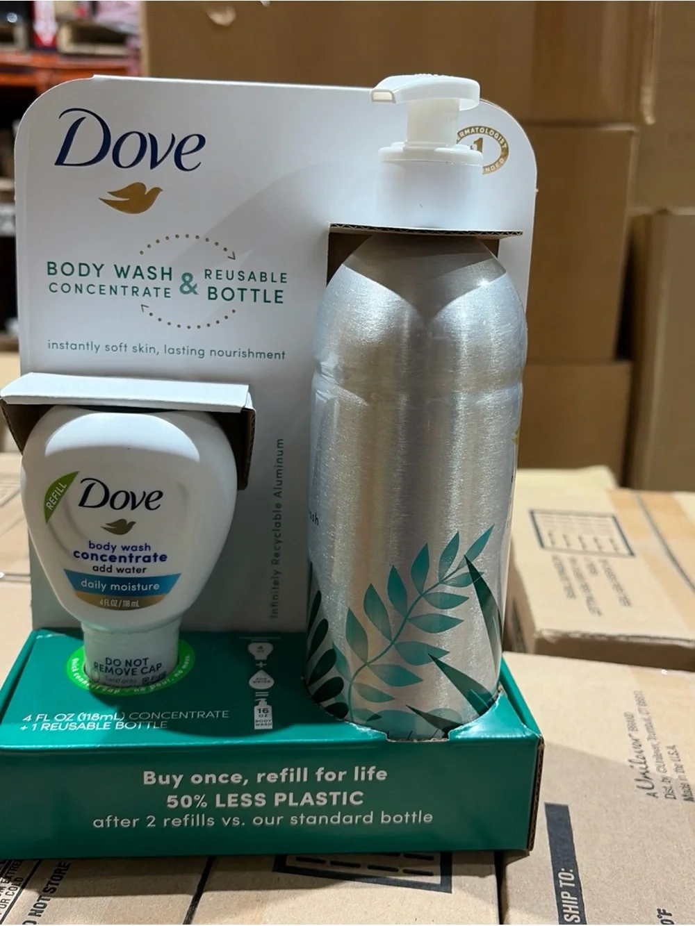 Daily Moisture Body Wash Concentrate with Reusable Bottle 4oz x 3 Bottles